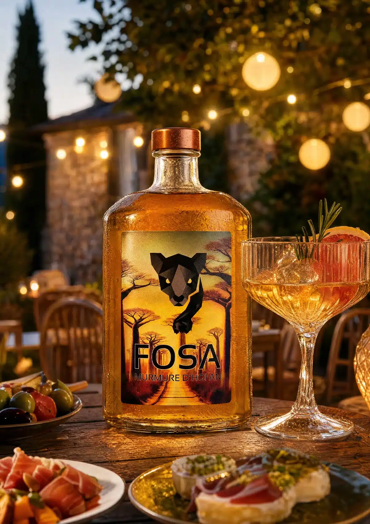 Cocktail au rhum au kumquat en bouteille